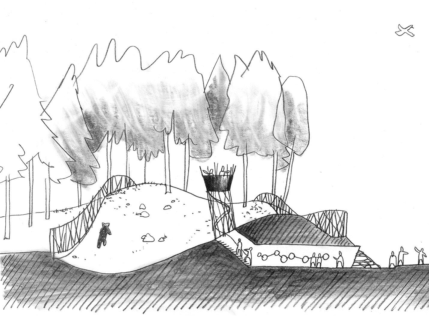 Ideenkonzept „Wildpark Grünau Cumberland“, Grünau (A), in Kooperation mit Benno Baumgarten and Josef Rohrer